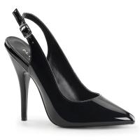 SEDUCE-317 elegante Pleaser Stiletto High-Heels Slingback Pumps schwarz Lack