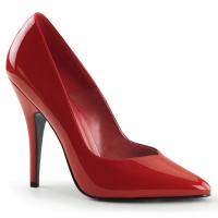 SEDUCE-420V Pleaser High-Heels Stiletto Pumps V-Schnitt im Zehenbereich rot Lack