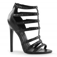 SEXY-15 Pleaser high heels t-strap sandal black matte