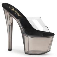 SKY-301T Pleaser high heels smoke tinted platform slide sandal clear