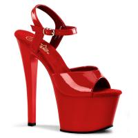 SKY-309 Pleaser High-Heels Plateausandaletten rot Lack mit Lederinnensohle