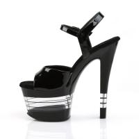 SKY-309LN Pleaser high heels lined platform ankle strap sandal black patent