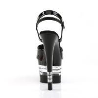 SKY-309LN Pleaser high heels lined platform ankle strap sandal black patent
