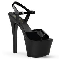 SKY-309VL Pleaser High-Heels Plateausandaletten schwarz Lack vegane Innensohle