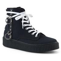 SNEEKER-256 DemoniaCult platform high top lace-up front sneaker black canvas