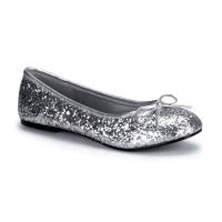 STAR-16G Funtasma günstiger Damen Disco Ballerina Lack Schleife silber Glitter