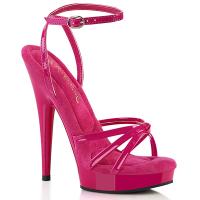 SULTRY-638 Fabulicious vegane Damen High Heels Plateausandaletten hotpink Lack