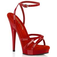 SULTRY-638 Fabulicious vegane Damen High Heels Riemen Plateausandaletten rot Lack