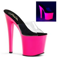 TABOO-701UV Pleaser high heels platform slide clear neon pink