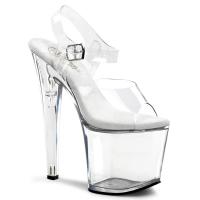 TABOO-708 Pleaser high heels platform ankle strap sandal transparent