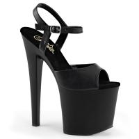 TABOO-709 Pleaser high heels platform ankle strap sandal black matte