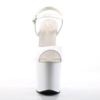 TABOO-709 Pleaser high heels platform ankle strap sandal white patent