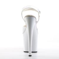 TABOO-709 Pleaser high heels platform ankle strap sandal white patent