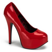 TEEZE-06 elegante Bordello High-Heels Pumps rot Lack mit verstecktem Plateau