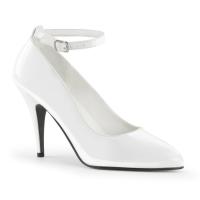 Sale VANITY-431 chice Pleaser Damen High-Heels Pumps weiß Lack mit Fesselriemchen