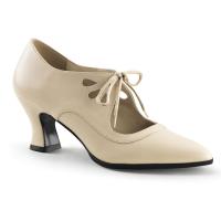 VICTORIAN-03 Funtasma Mary Jane Pump cream vegan leather