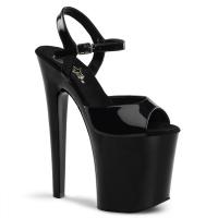 XTREME-809 Pleaser high heels platform sandal black patent