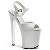 XTREME-809 Pleaser high heels platform sandal white patent
