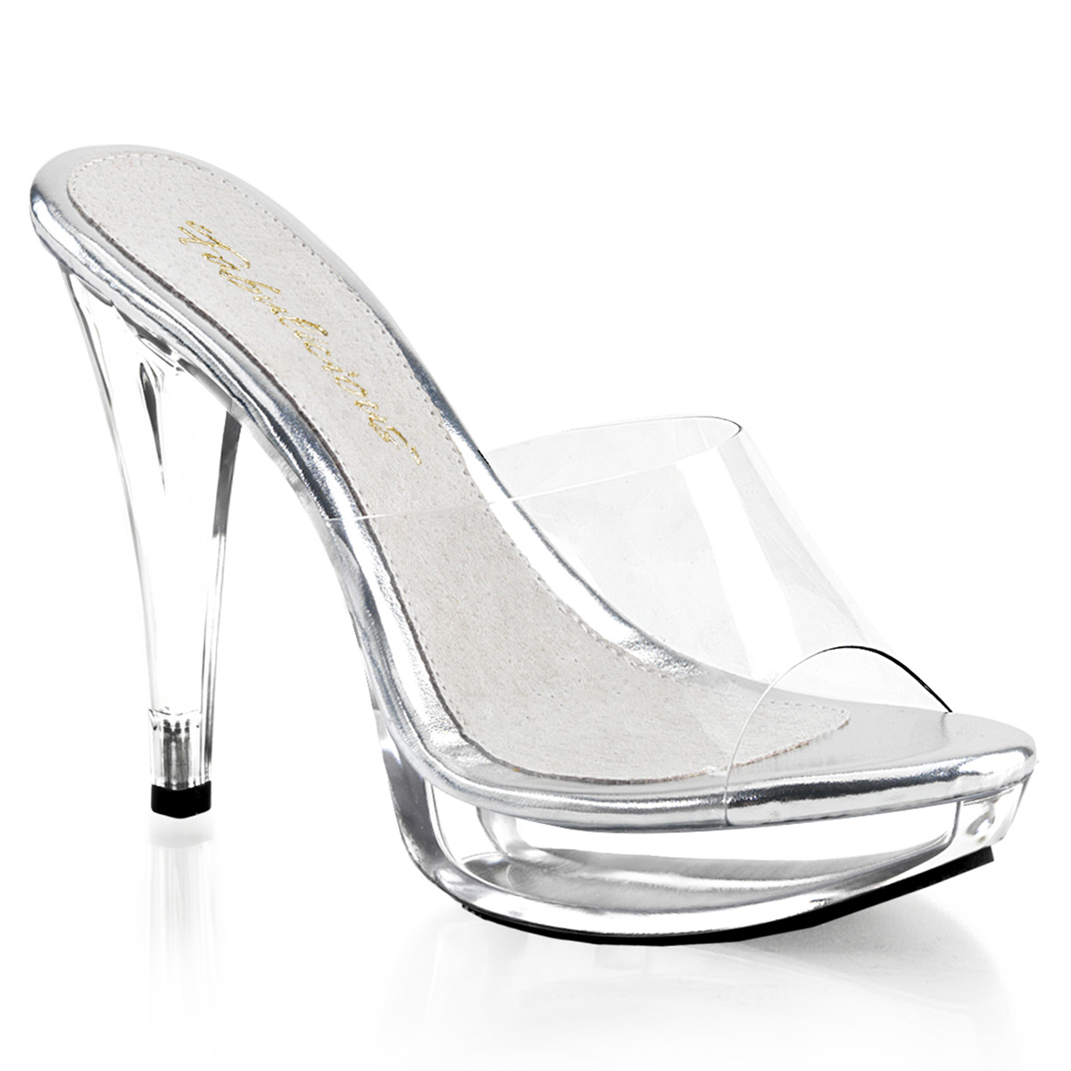 high heels platform slide clear 