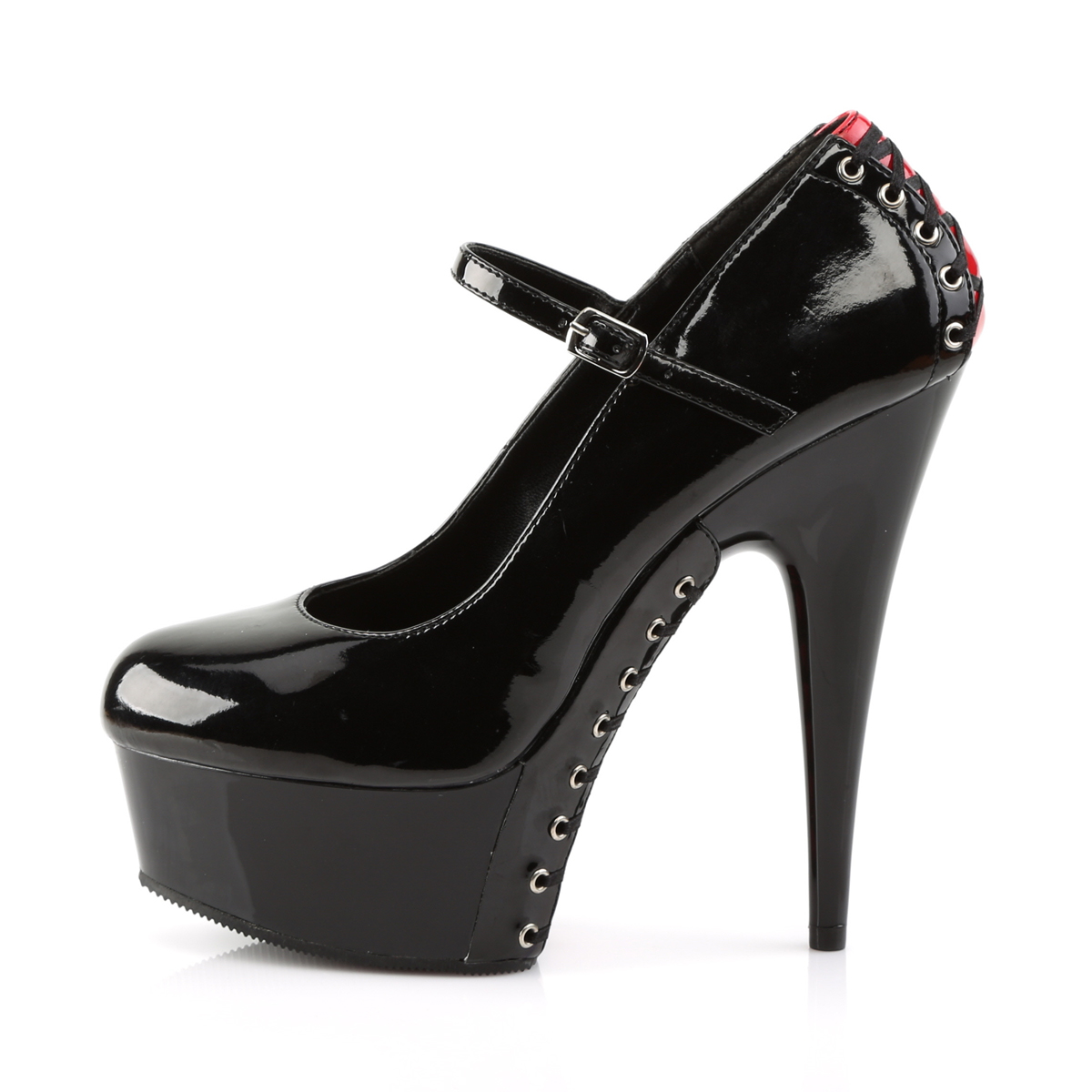 DELIGHT-687FH Pleaser High Heels platform mary jane pump black red ...