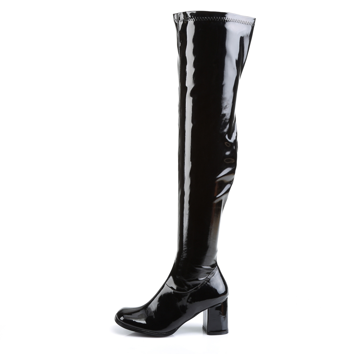 knee high black gogo boots