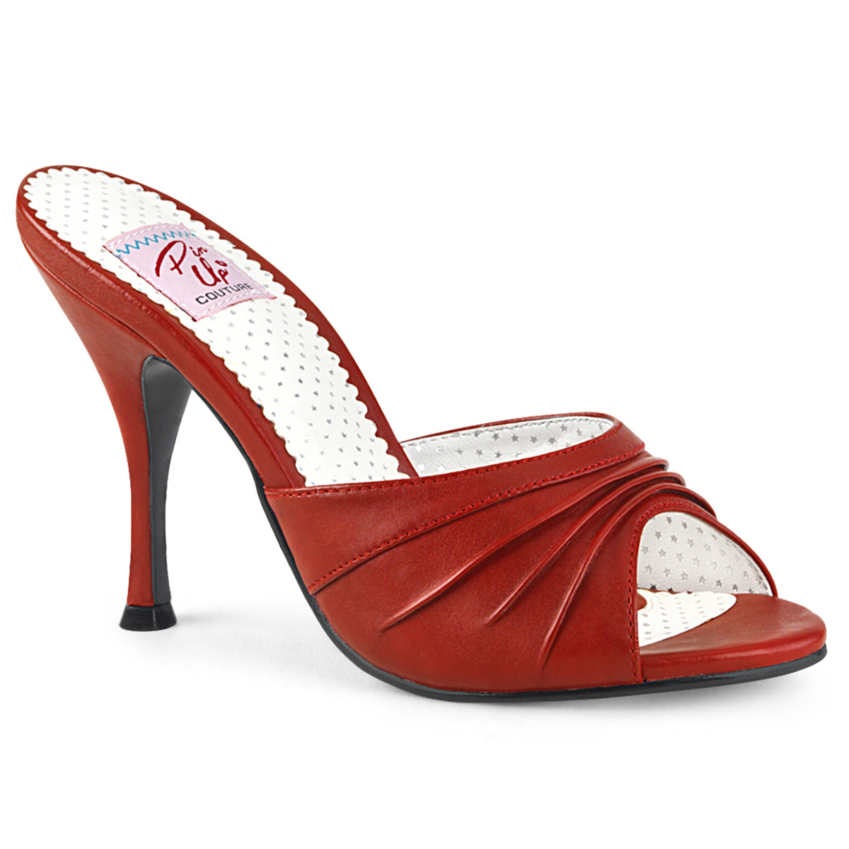red high heel slides