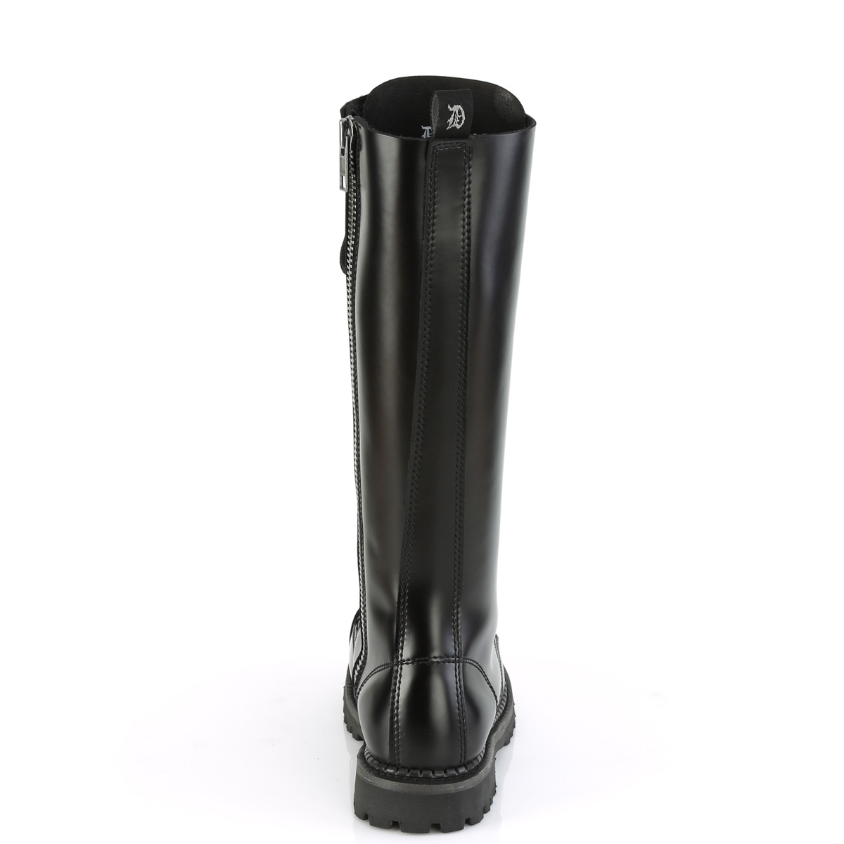 RIOT-20 Demonia Damen Herren 20 Ösen Schnürstiefel Stahlkappe schwarz Leder