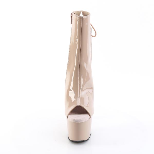 ADORE-1018 Pleaser high heels platform open toe ankle boot cream patent