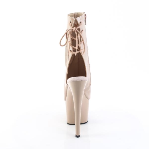 ADORE-1018 Pleaser high heels platform open toe ankle boot cream patent