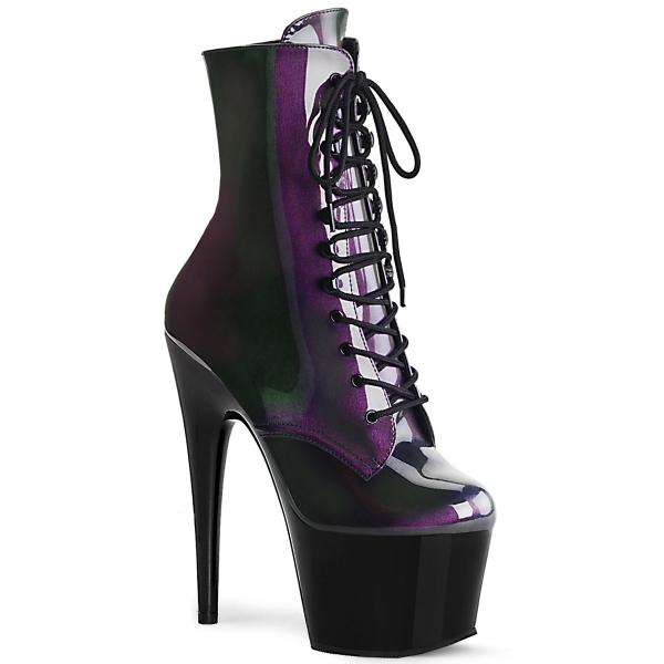 ADORE-1020SHG Pleaser High Heels Platform Ankle Boot Airbrush purple-olive