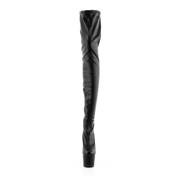 ADORE-4000 Pleaser vegan platform stretch crotch booth black stretch matte