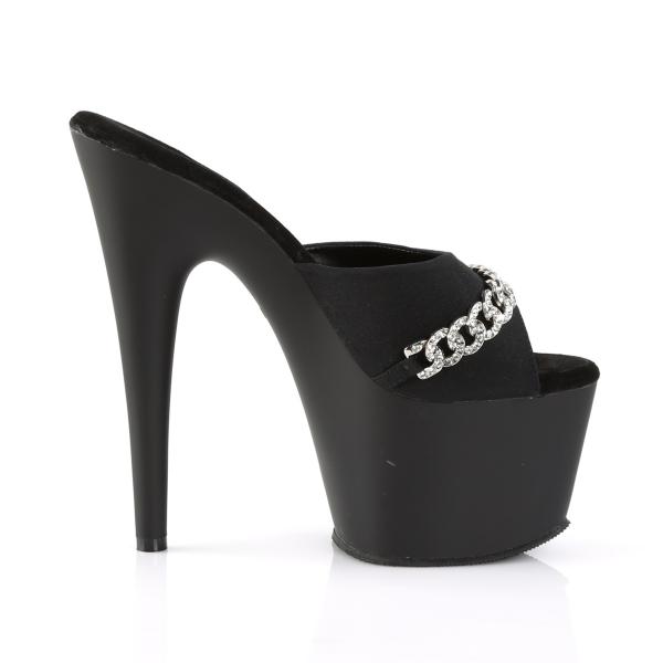 ADORE-701PS-2 Pleaser High-Heels Plateaupantoletten schwarz mit Glitzerkette