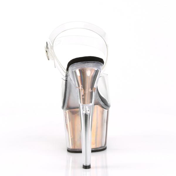 ADORE-708HGI Pleaser High-Heels Plateausandaletten rosegold holografische Effekte