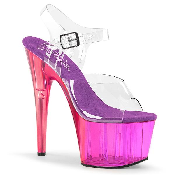 ADORE-708MCT Pleaser high heels platform sandal clear purple tinted