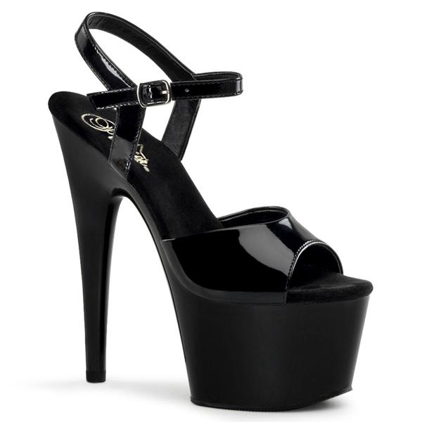 ADORE-709 Pleaser High-Heels Plateau Sandaletten schwarz Lack