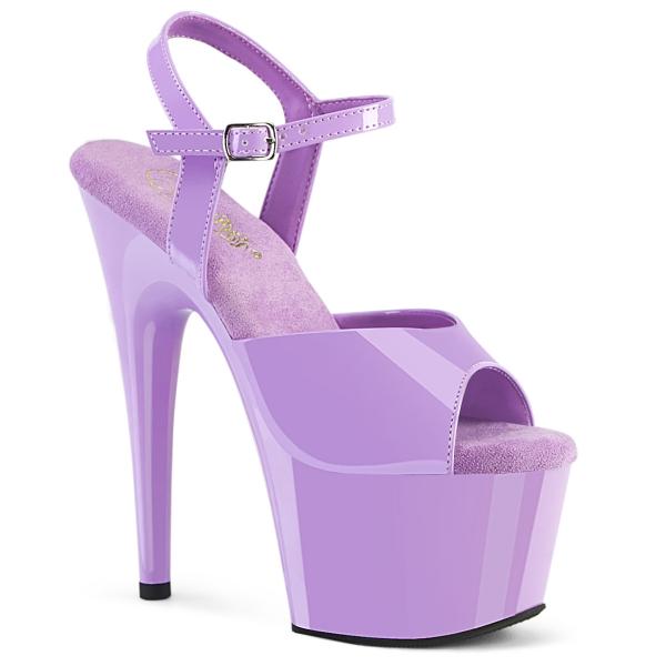 ADORE-709 Pleaser Stiletto High-Heels Riemchen Plateausandaletten lavendel Lack