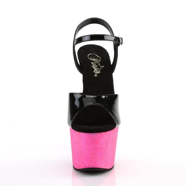 ADORE-709OMBRE Pleaser High-Heels Sandaletten schwarz Lack pink-lavendel Ombre