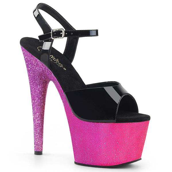 ADORE-709OMBRE Pleaser High-Heels Sandaletten schwarz Lack pink-lavendel Ombre