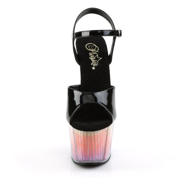 ADORE-709SRS Pleaser High Heels ankle strap sandal clear neon multicolor