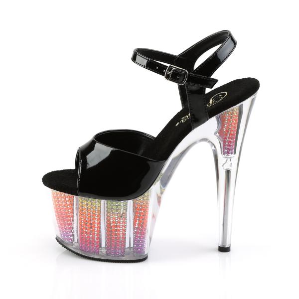ADORE-709SRS Pleaser High Heels ankle strap sandal clear neon multicolor
