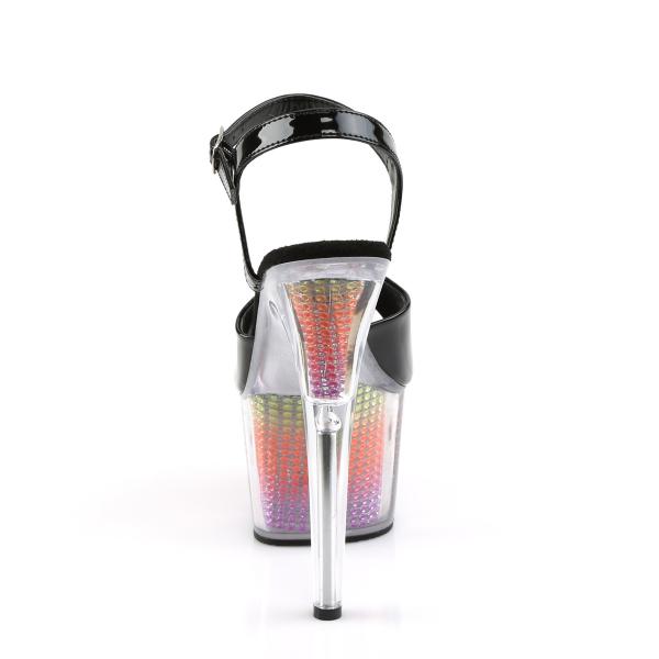 ADORE-709SRS Pleaser High Heels ankle strap sandal clear neon multicolor