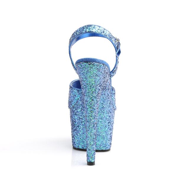 ADORE-710LG Pleaser high heels platform sandal blue holographic glitter