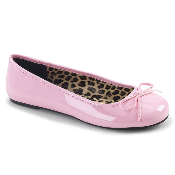ANNA-01 Pleaser Pink Label Erwachsenen Ballerinas Schuhe Schleife babypink Lack