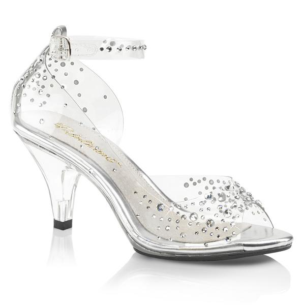 BELLE-330RS Fabulicious ladies platform peep toe sandal rhinestones clear