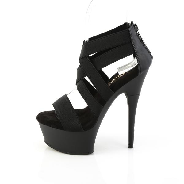 CAPTIVA-669 Pleaser highheels platform sandal criss cross elastic band black matte