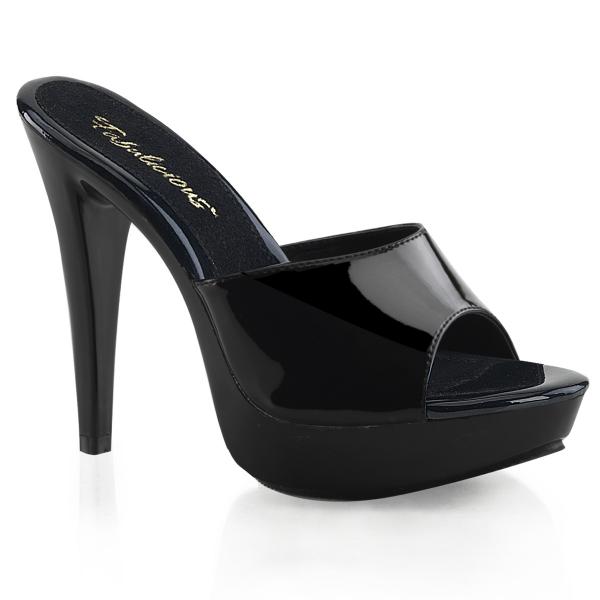 COCKTAIL-501 Fabulicious High-Heels Plateaupantoletten schwarz Lack