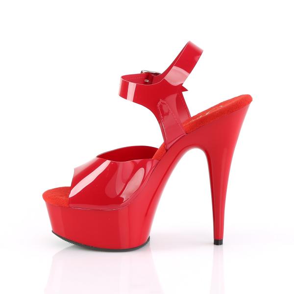 DELIGHT-608N Pleaser High Heels platform ankle strap sandal red