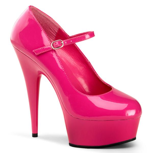 DELIGHT-687 Pleaser High Heels platform mary jane pump hot pink patent
