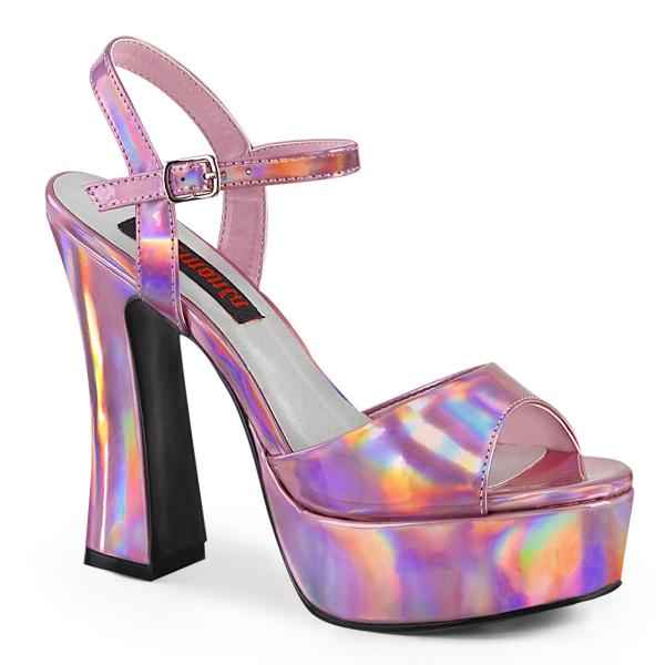 DOLLY-09 vegane DemoniaCult Damen High-Heels Plateausandaletten pink Hologramm