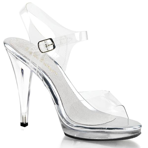 FLAIR-408 Fabulicious high heels platform ankle strap sandal transparent